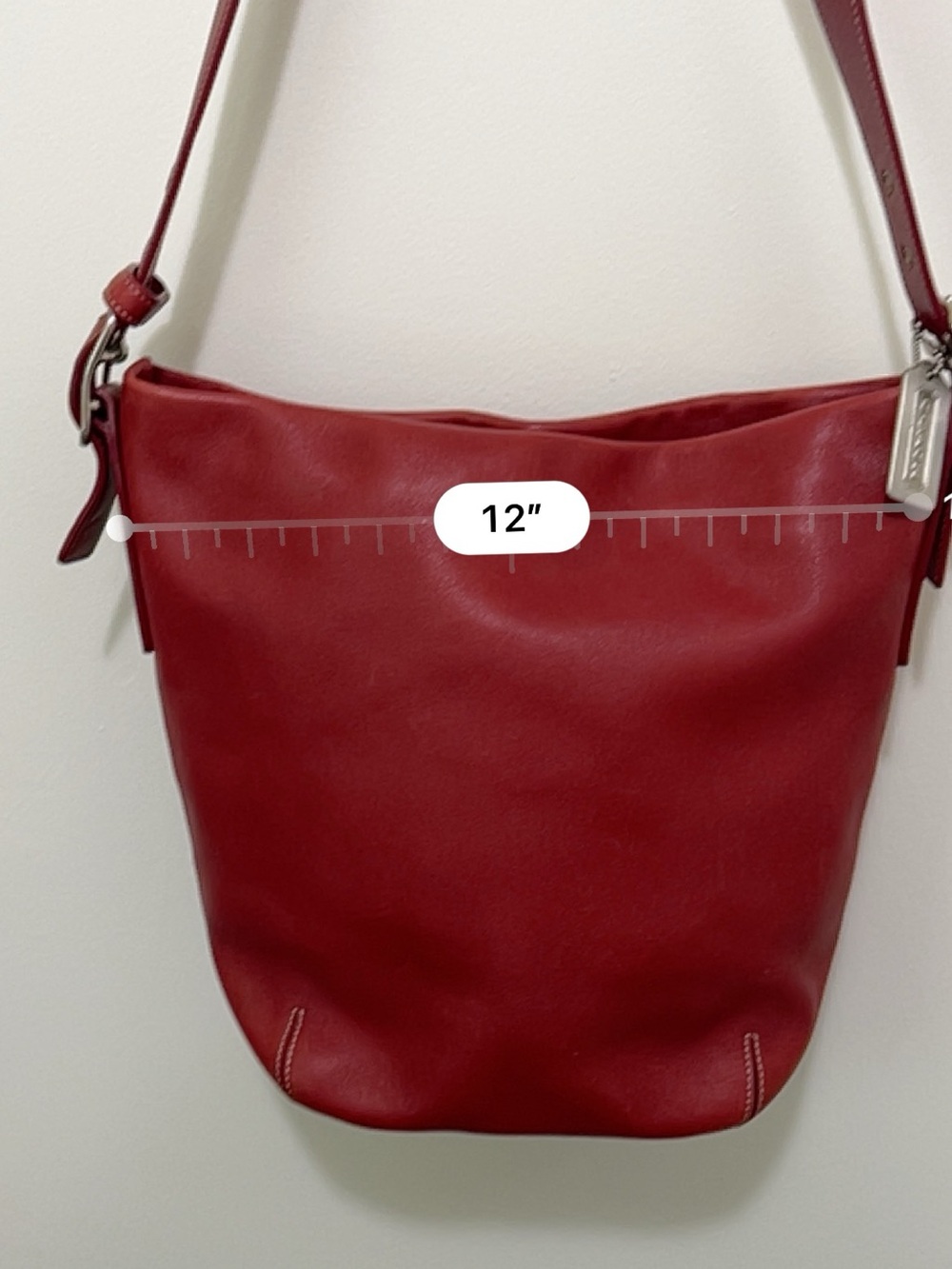 Coach Red Leather Shoulder Bag - Picture 12 of 13